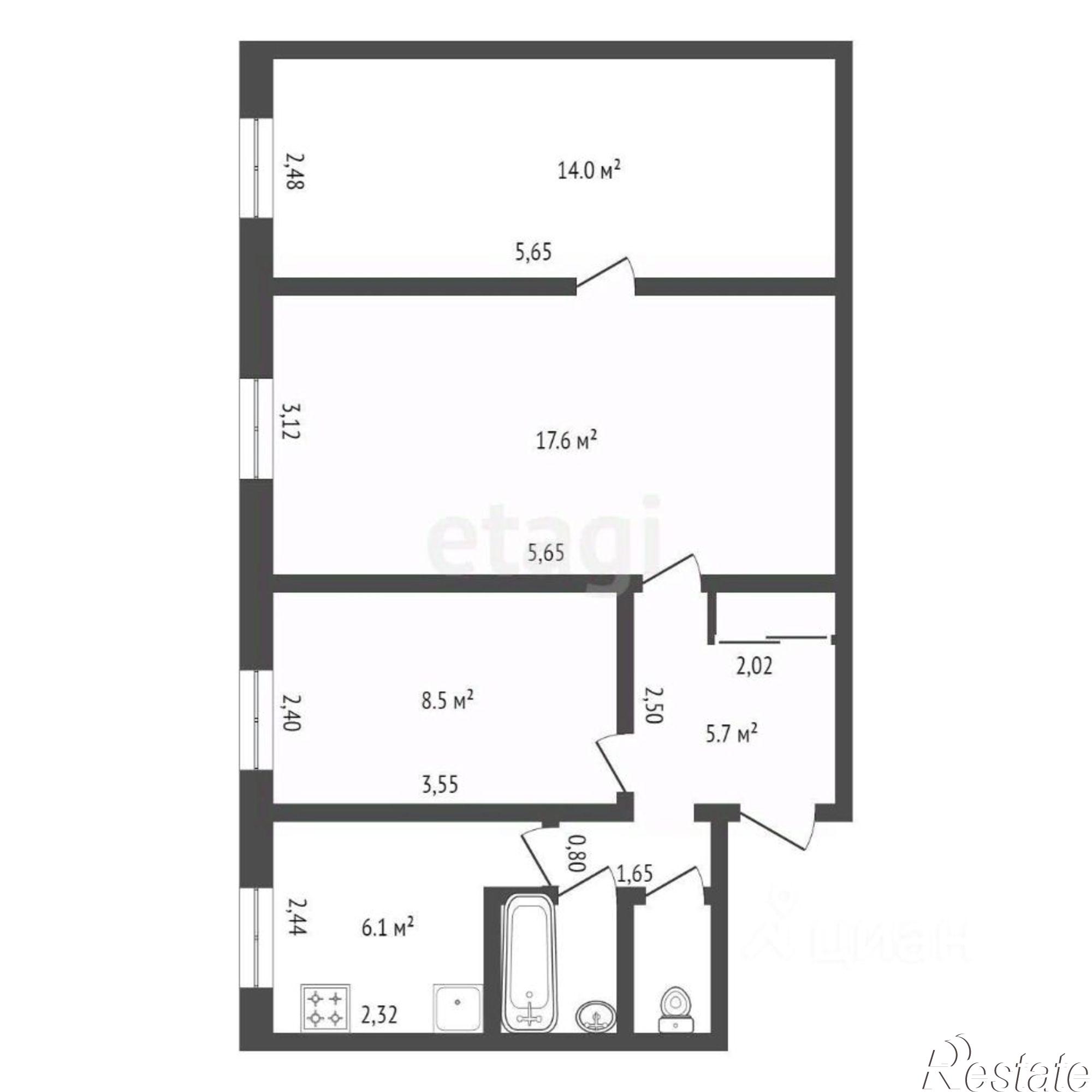 Купить квартиру за 5 950 000 рублей на Кузнечная улица, 32