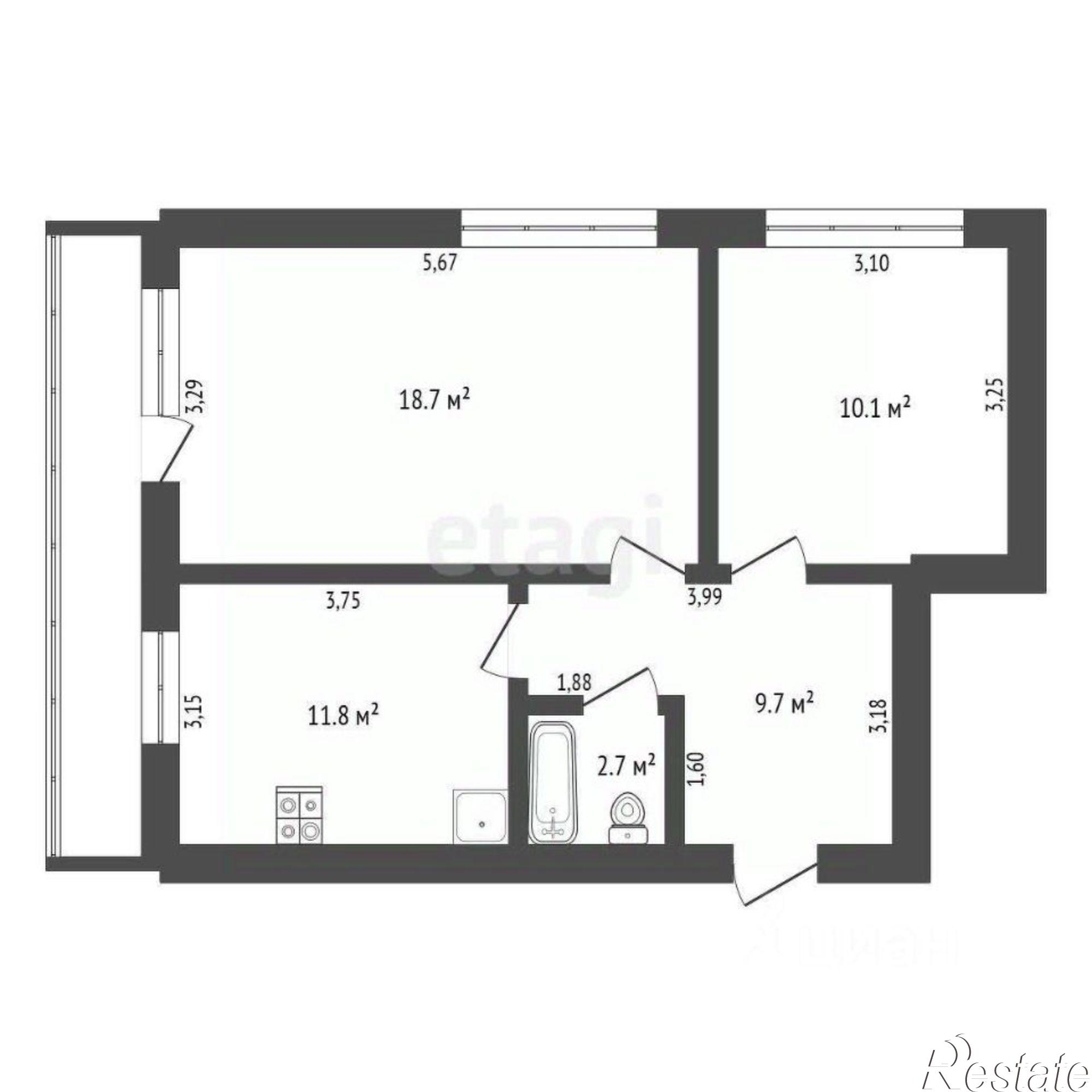 Купить квартиру за 7 400 000 рублей на Театральная улица, 42/4