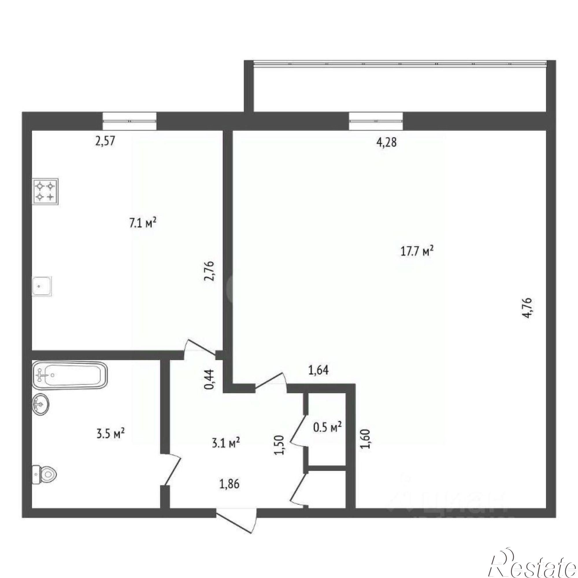 Купить квартиру за 5 100 000 рублей на Институтская улица, 18