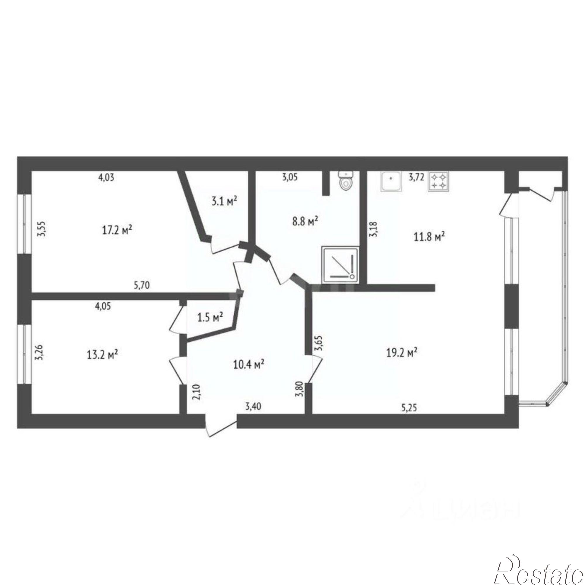 Купить квартиру за 13 500 000 рублей на Комсомольская улица, 16
