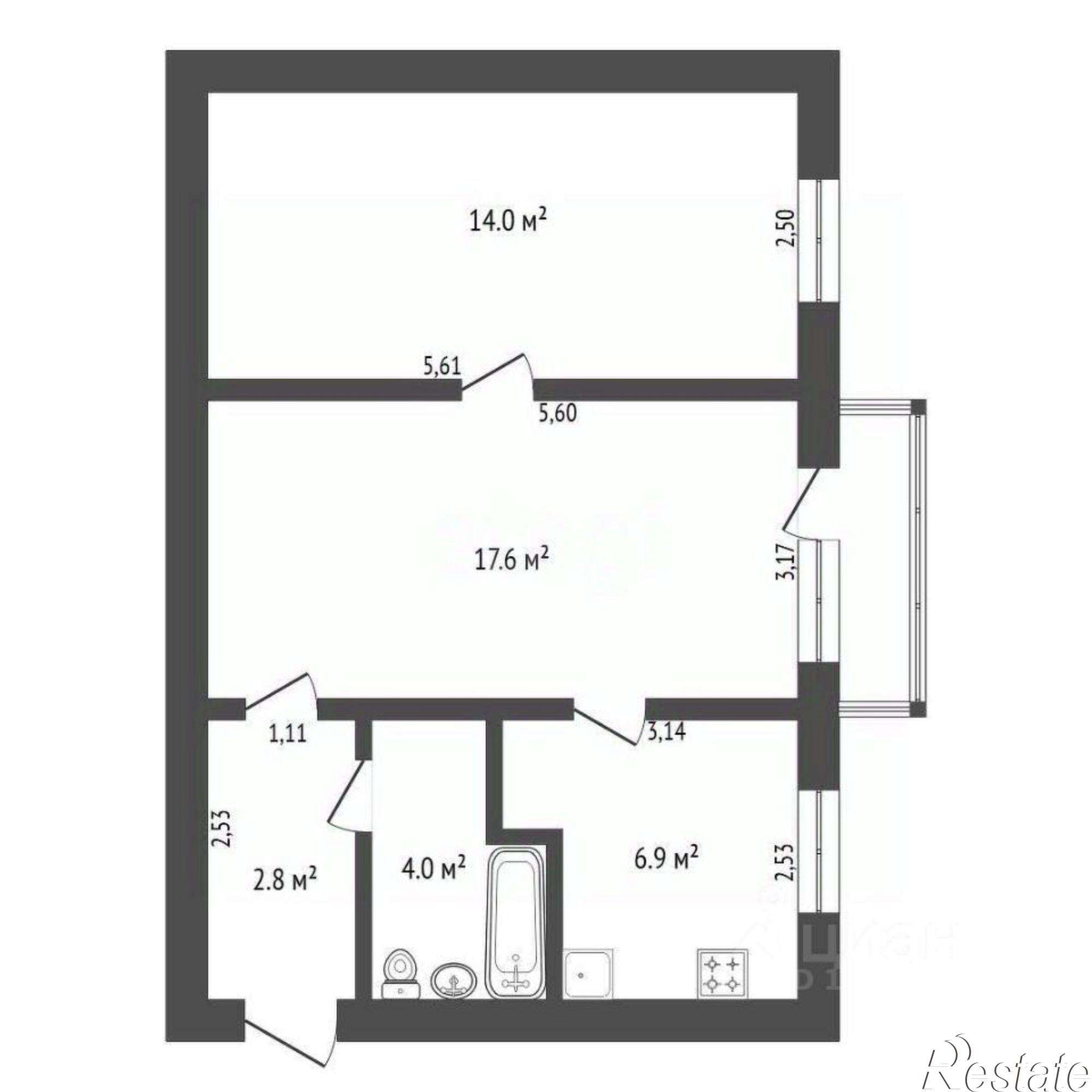 Купить квартиру за 6 100 000 рублей на улица Чайковского, 20