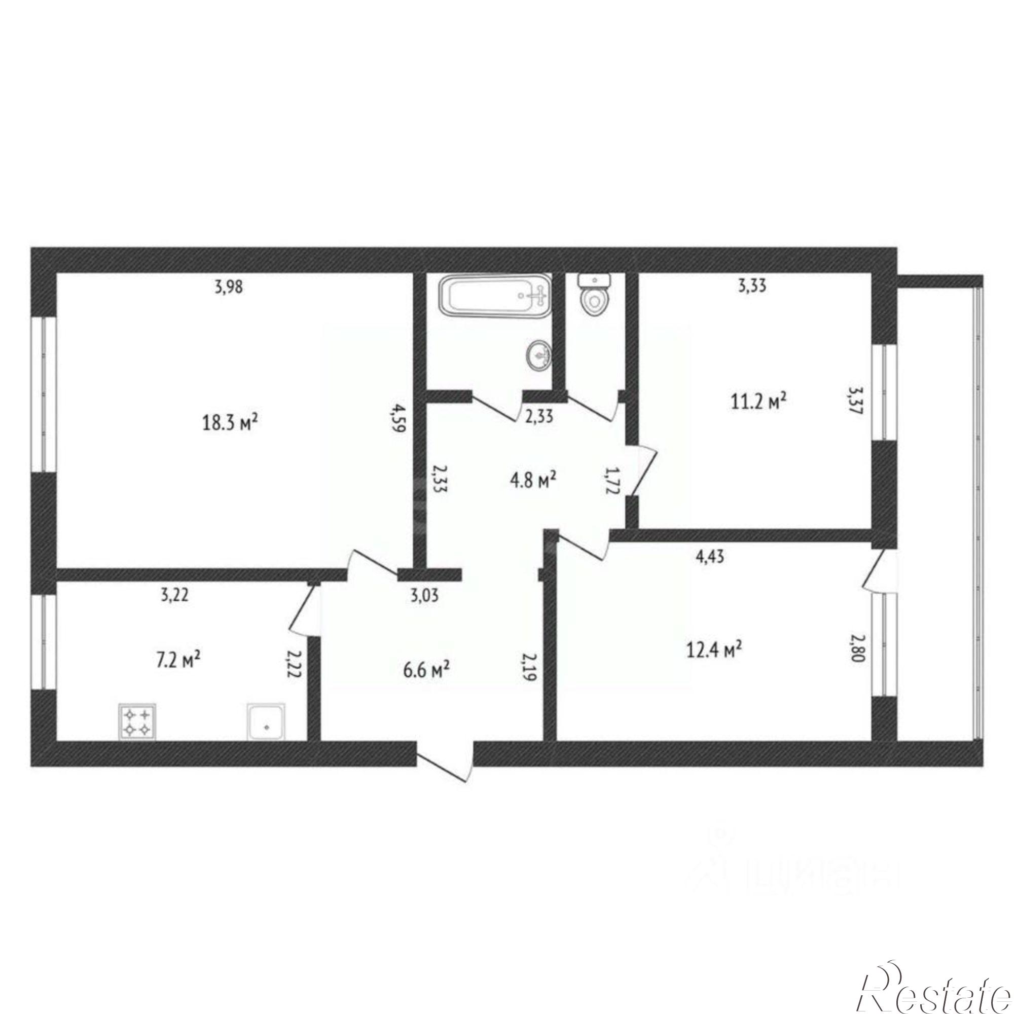 Купить квартиру за 8 490 000 рублей на Северная улица, 59