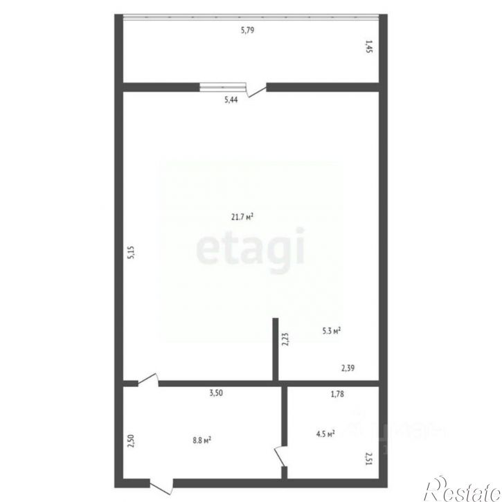 1-комн квартира Студенческая улица, 21,  д. 21