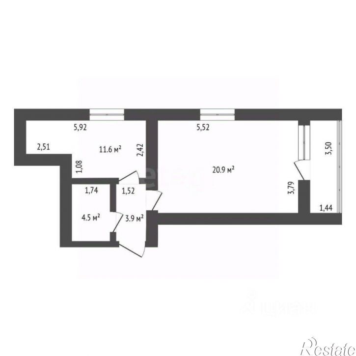 1-комн квартира Тополиная улица, 82,  д. 82