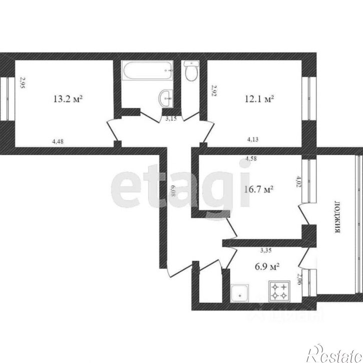 3-комн квартира Партизанская улица, 69,  д. 69