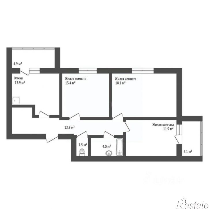 2-комн квартира Заводская улица, 4/5,  д. 4/5