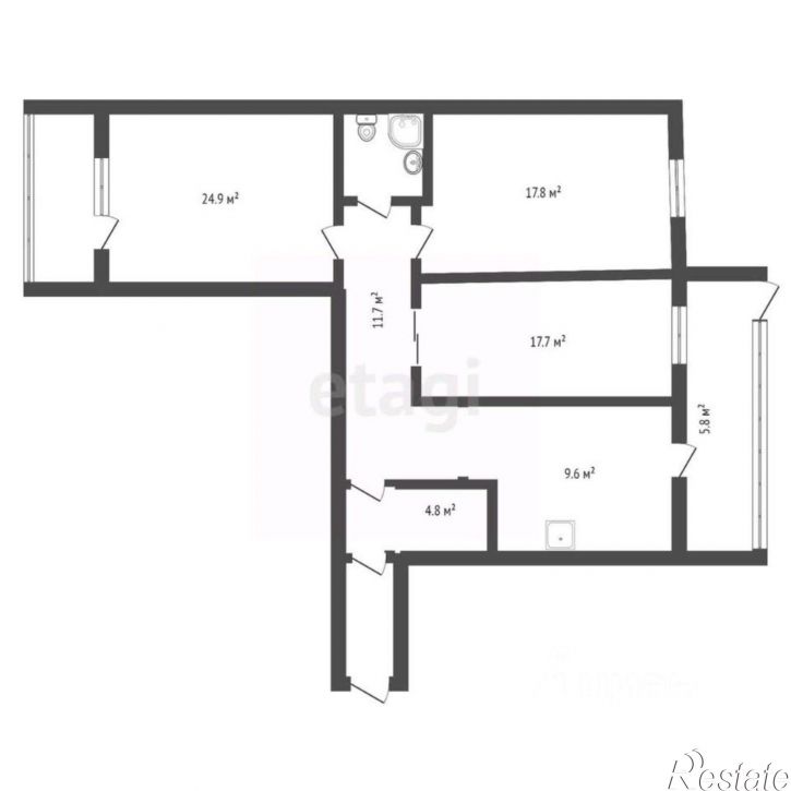 1-комн квартира Амурская улица, 55,  д. 55