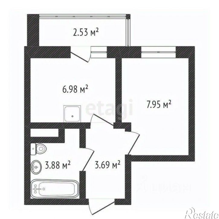 1-комн квартира улица Мухина, 47,  д. 47