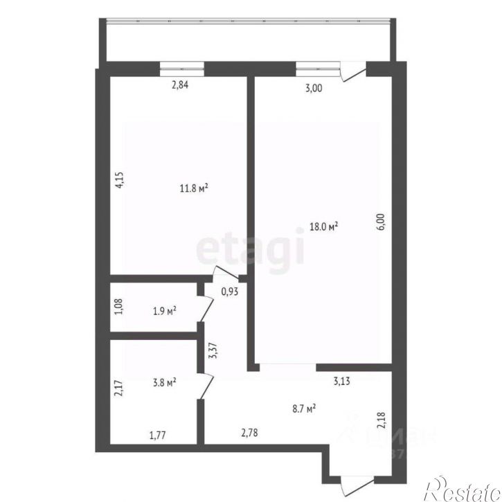 1-комн квартира улица Василенко, 14/2,  д. 14/2