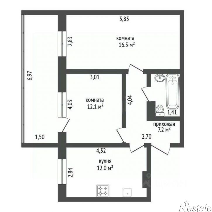 2-комн квартира улица Шевченко, 100,  д. 100