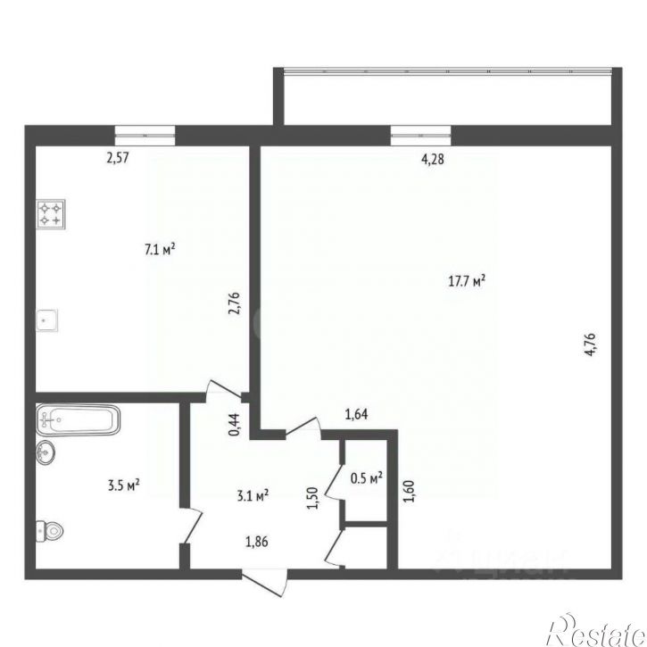 1-комн квартира Институтская улица, 18,  д. 18