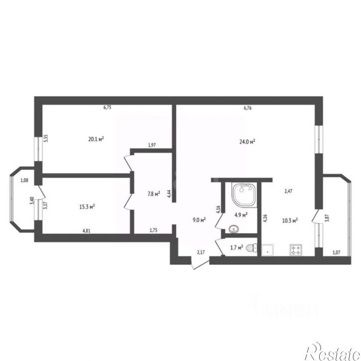 3-комн квартира Пионерская улица, 96,  д. 96