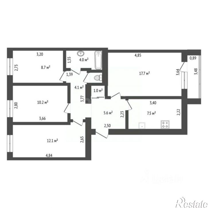 4-комн квартира улица Горького, 196,  д. 196