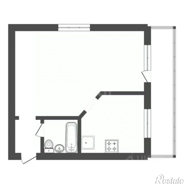 1-комн квартира улица 50 лет Октября, 210,  д. 210