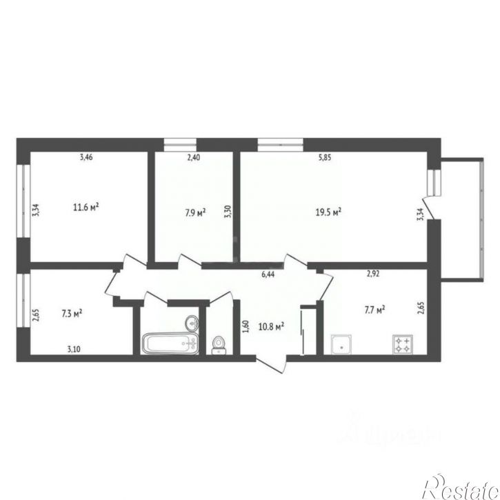 4-комн квартира улица Фрунзе, 40,  д. 40