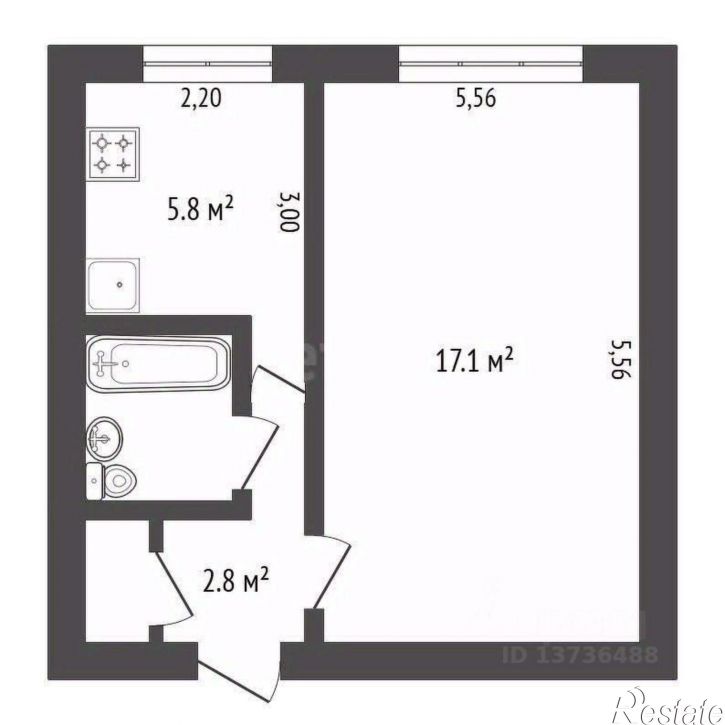1-комн квартира Пионерская улица, 153,  д. 153