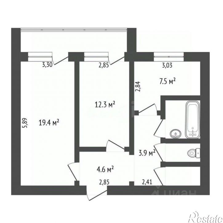 2-комн квартира Студенческая улица, 41/1,  д. 41/1