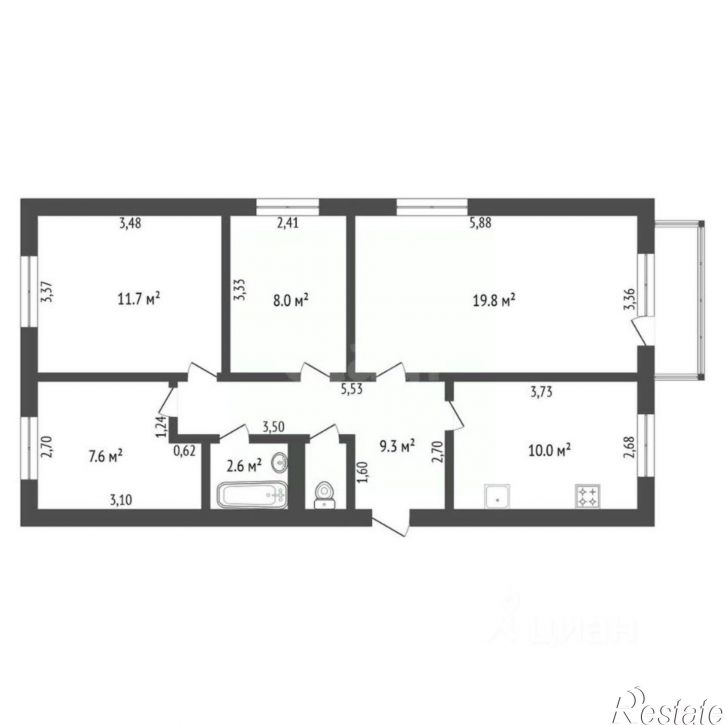 4-комн квартира