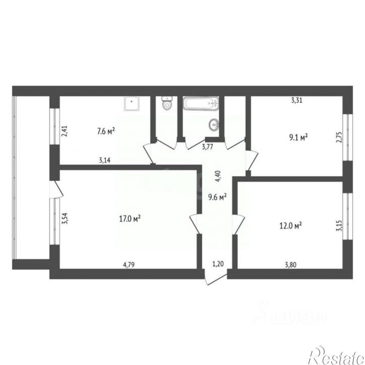 3-комн квартира улица Горького, 80,  д. 80