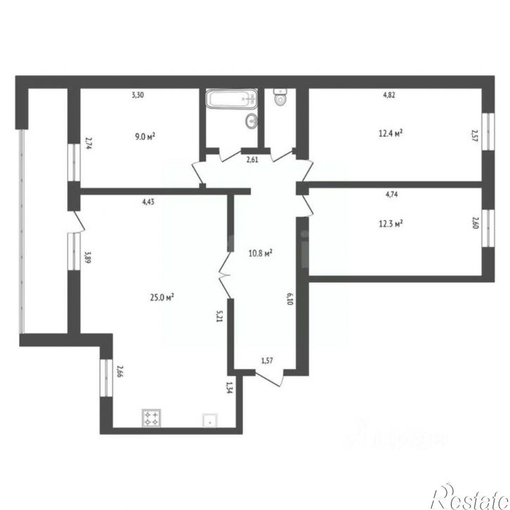 4-комн квартира улица Калинина, 142/6,  д. 142/6