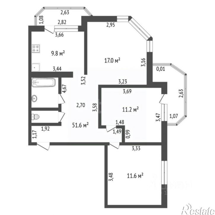 3-комн квартира Игнатьевское шоссе, 14/4,  д. 14/4