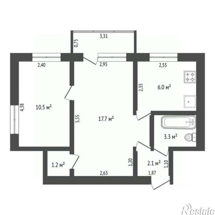 2-комн квартира улица Мухина, 1,  д. 1