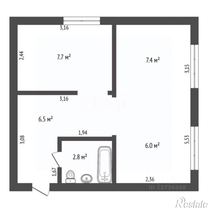 2-комн квартира улица Ленина, 116,  д. 116