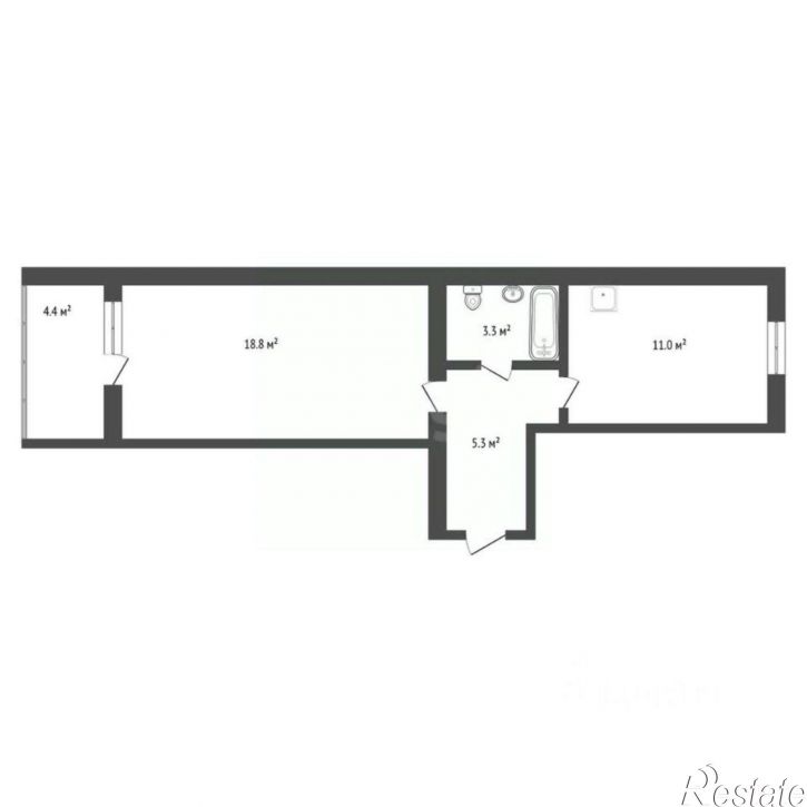 1-комн квартира Заводская улица, 4/4,  д. 4/4