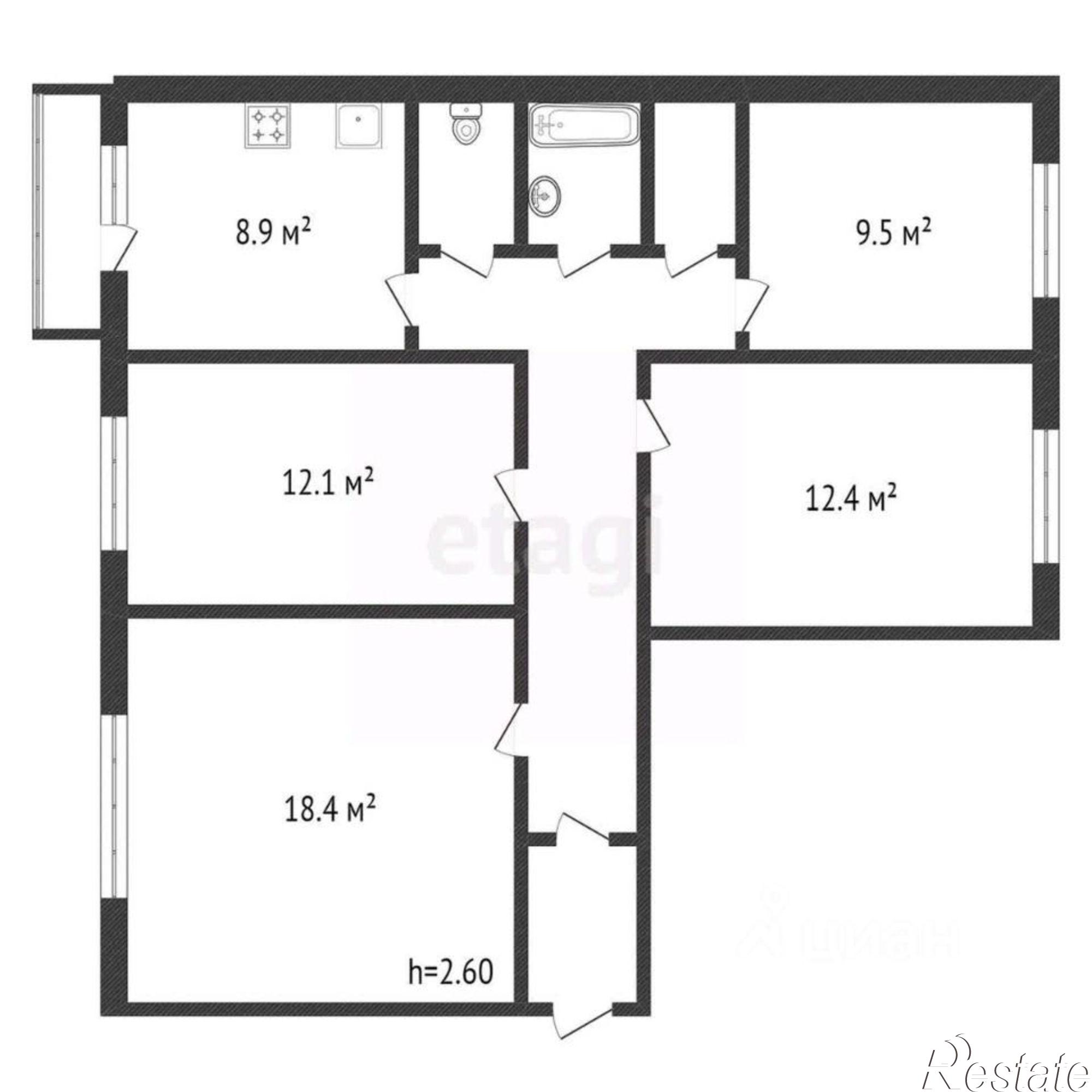 Купить квартиру за 10 300 000 рублей на улица Мухина, 18