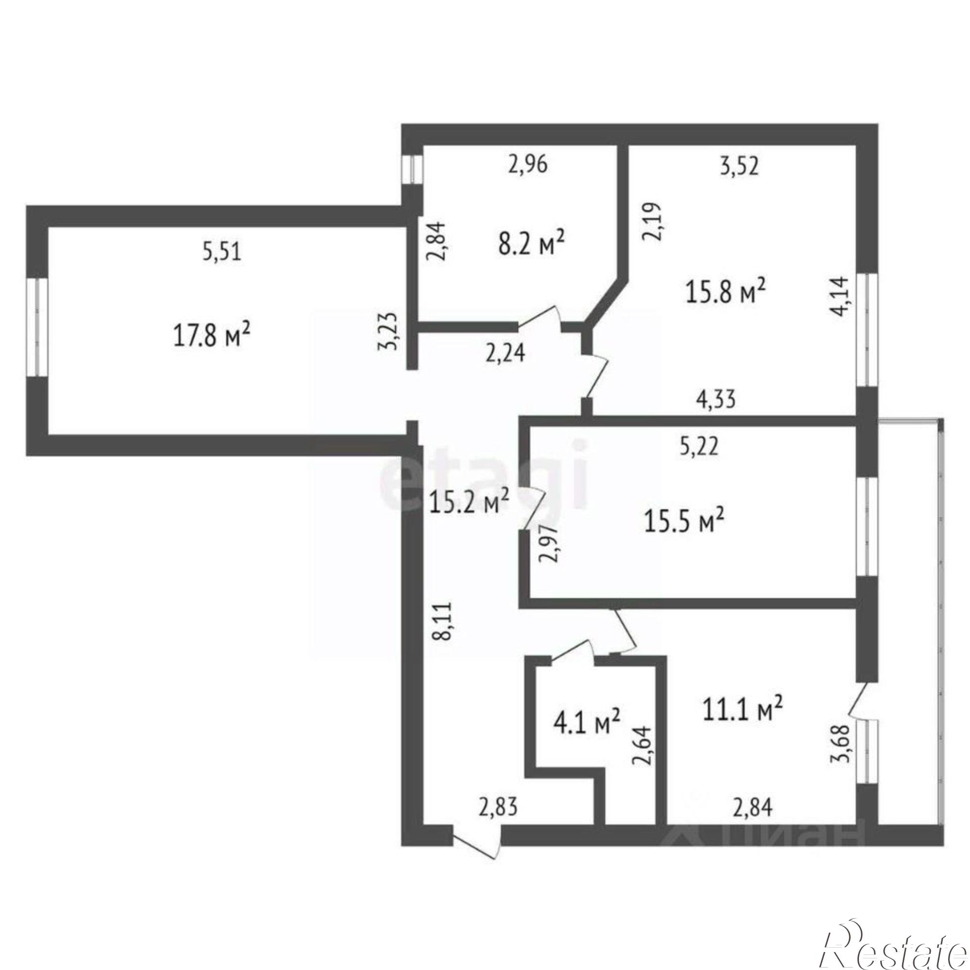 Купить квартиру за 17 400 000 рублей на Амурская улица, 55/1