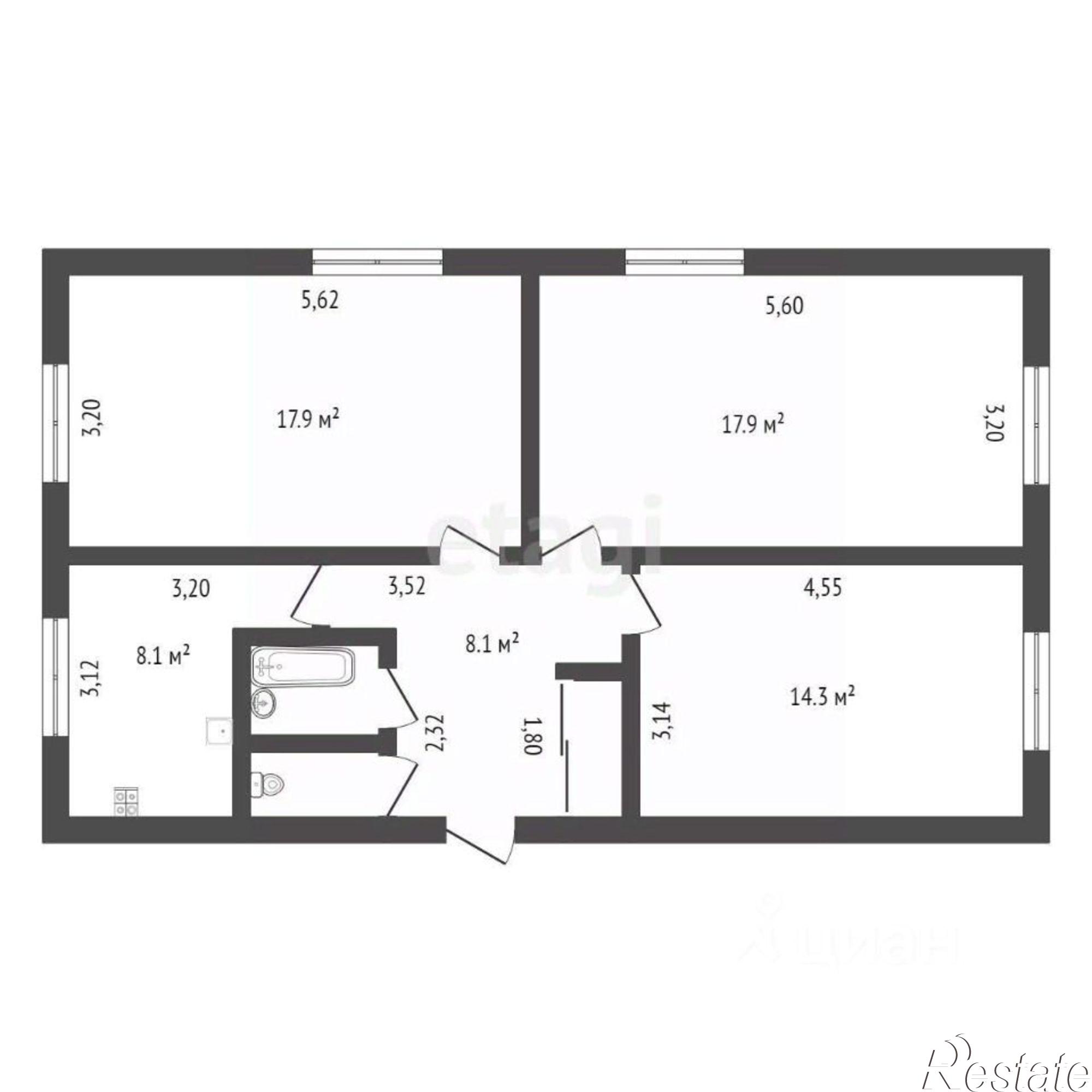 Купить квартиру за 7 900 000 рублей на Трудовая улица, 49
