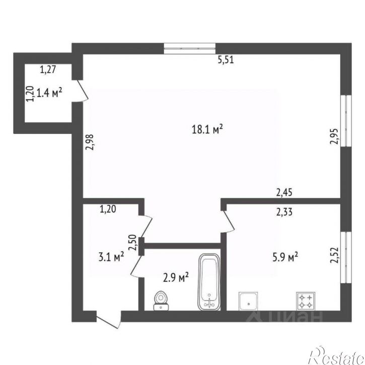 1-комн квартира Красноармейская улица, 175,  д. 175