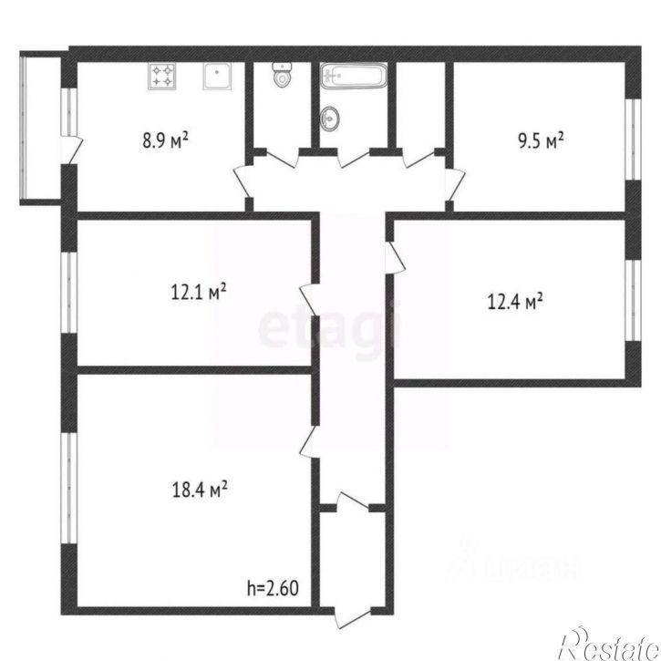 4-комн квартира улица Мухина, 18,  д. 18