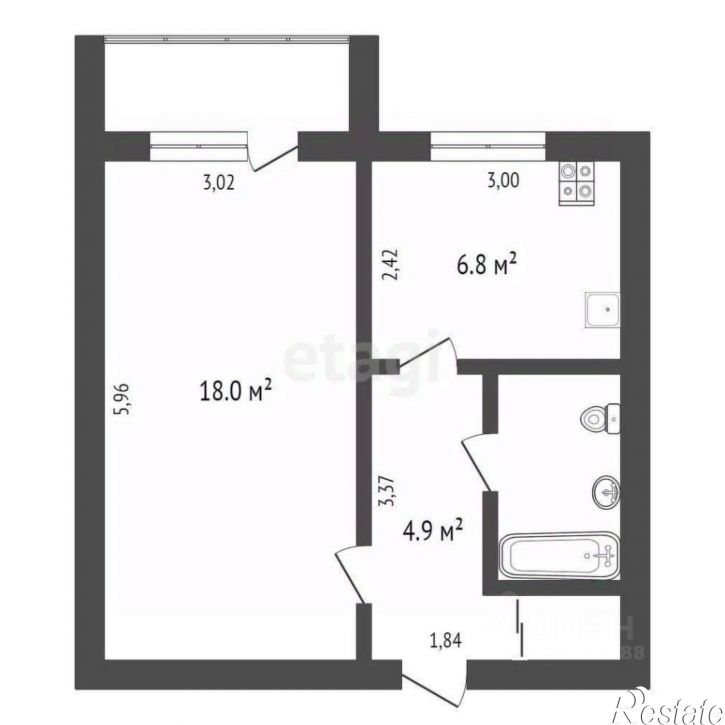 1-комн квартира