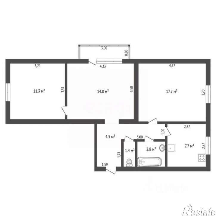 3-комн квартира Красноармейская улица, 159/1,  д. 159/1
