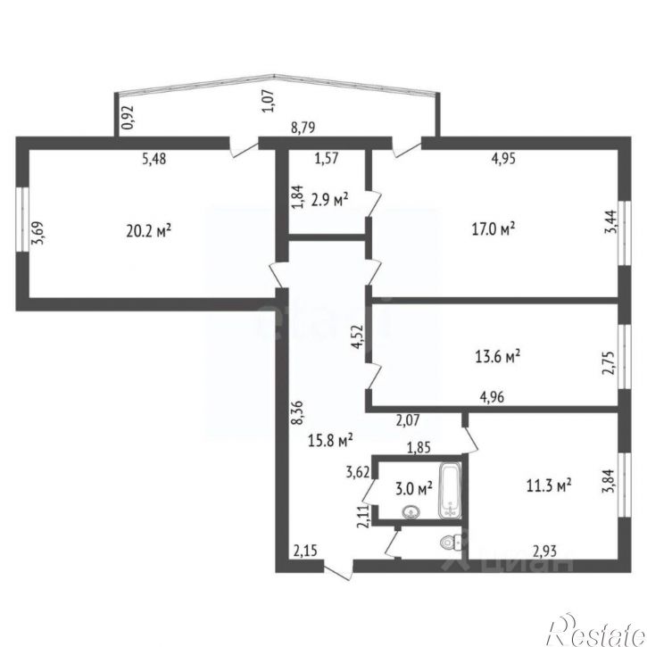 3-комн квартира улица Кантемирова, 6/4,  д. 6/4