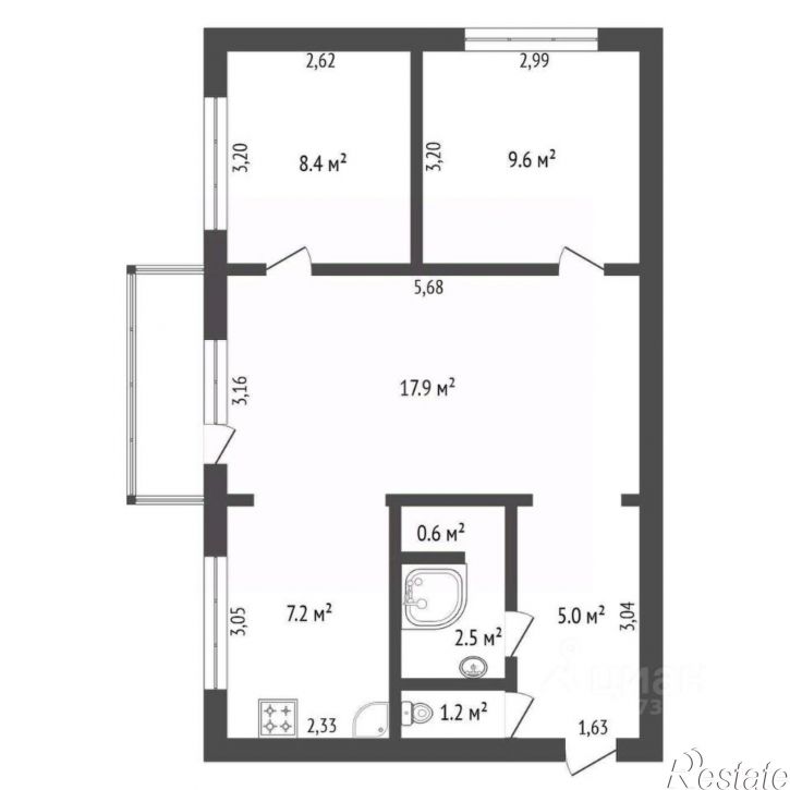 3-комн квартира