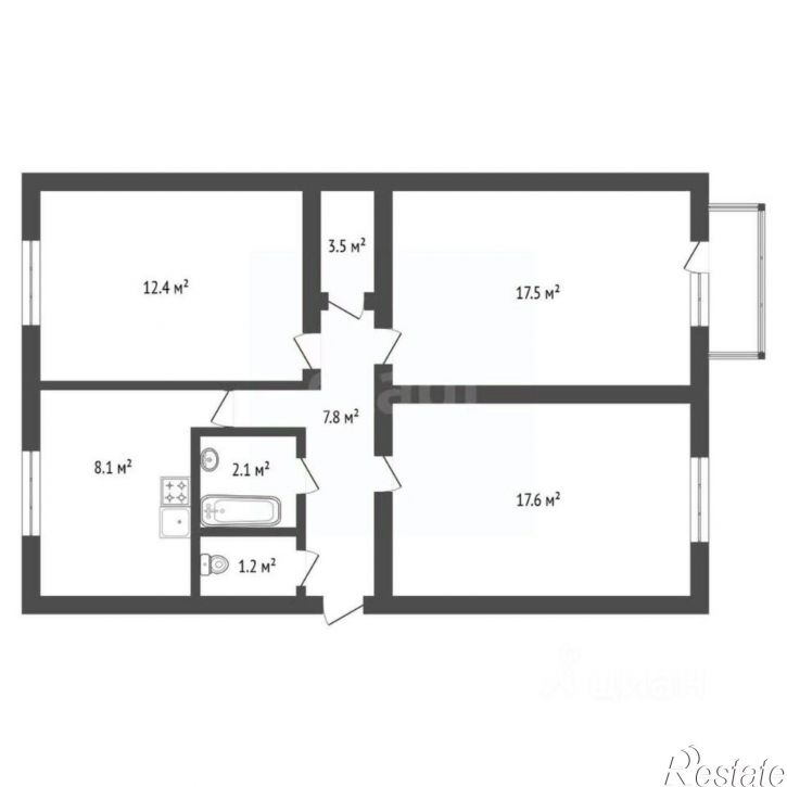 3-комн квартира