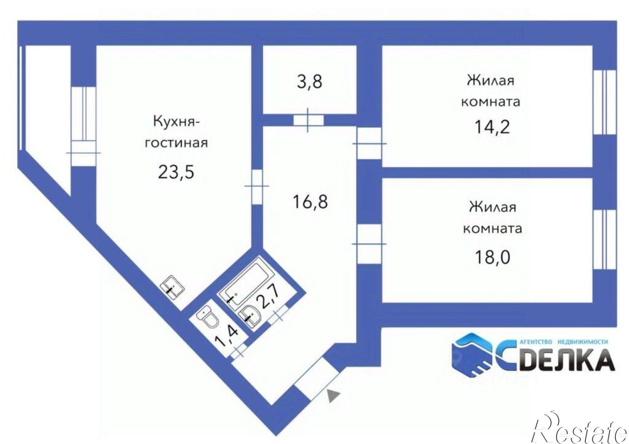 Купить квартиру за 12 000 000 рублей на Игнатьевское шоссе, 17