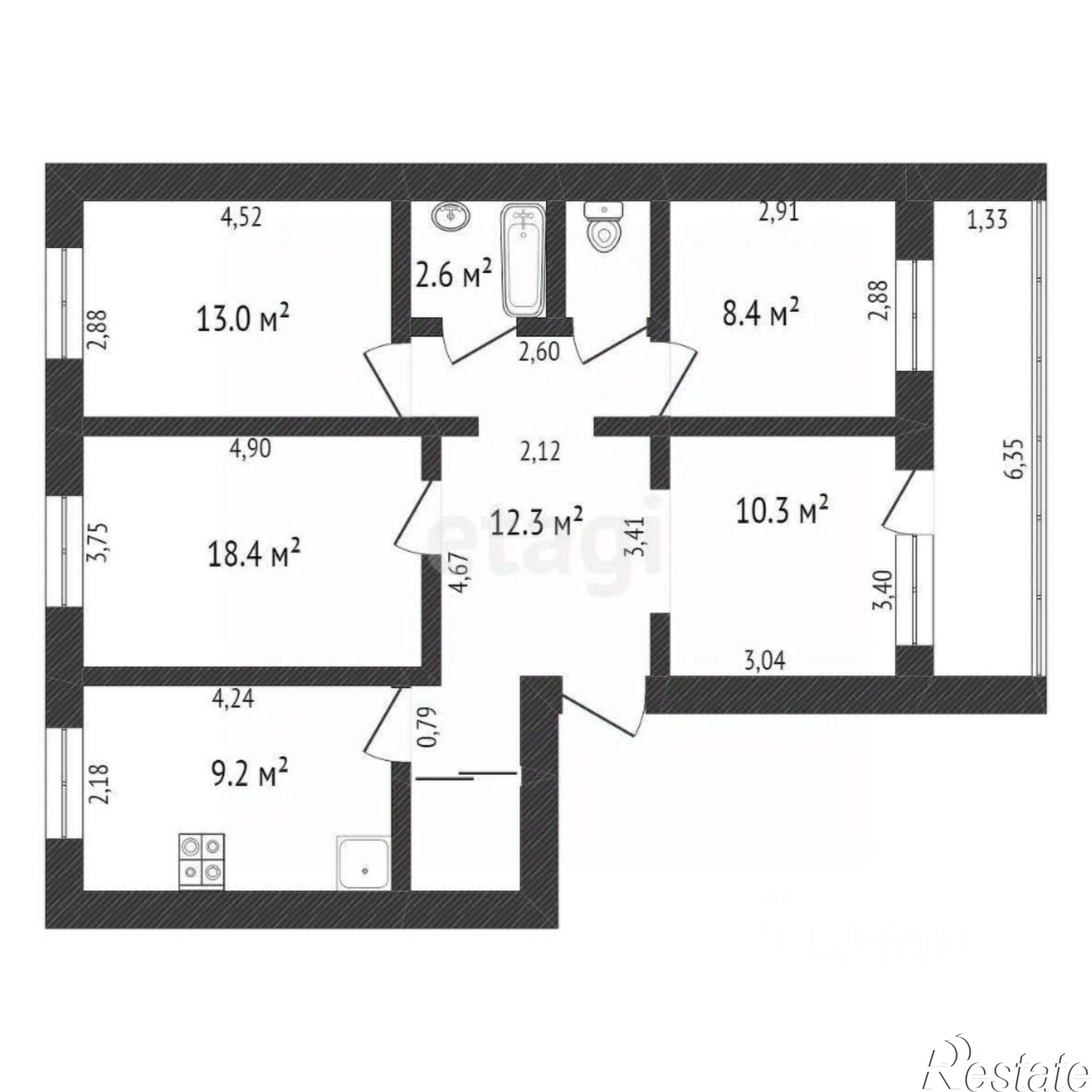 Купить квартиру за 10 000 000 рублей на Партизанская улица, 19