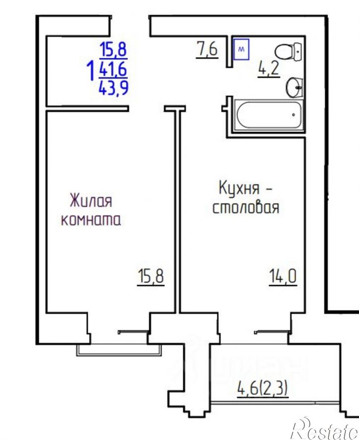 1-комн квартира в новом доме улица Горького, 203,  д. 203