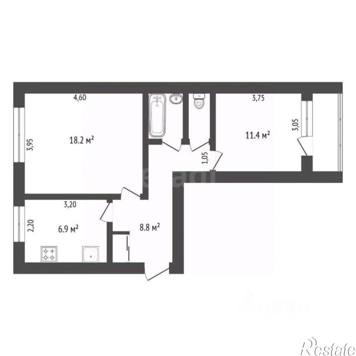 2-комн квартира улица Кантемирова, 6,  д. 6