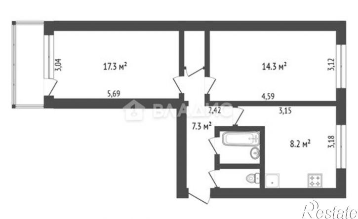 2-комн квартира Зейская улица, 113,  д. 113