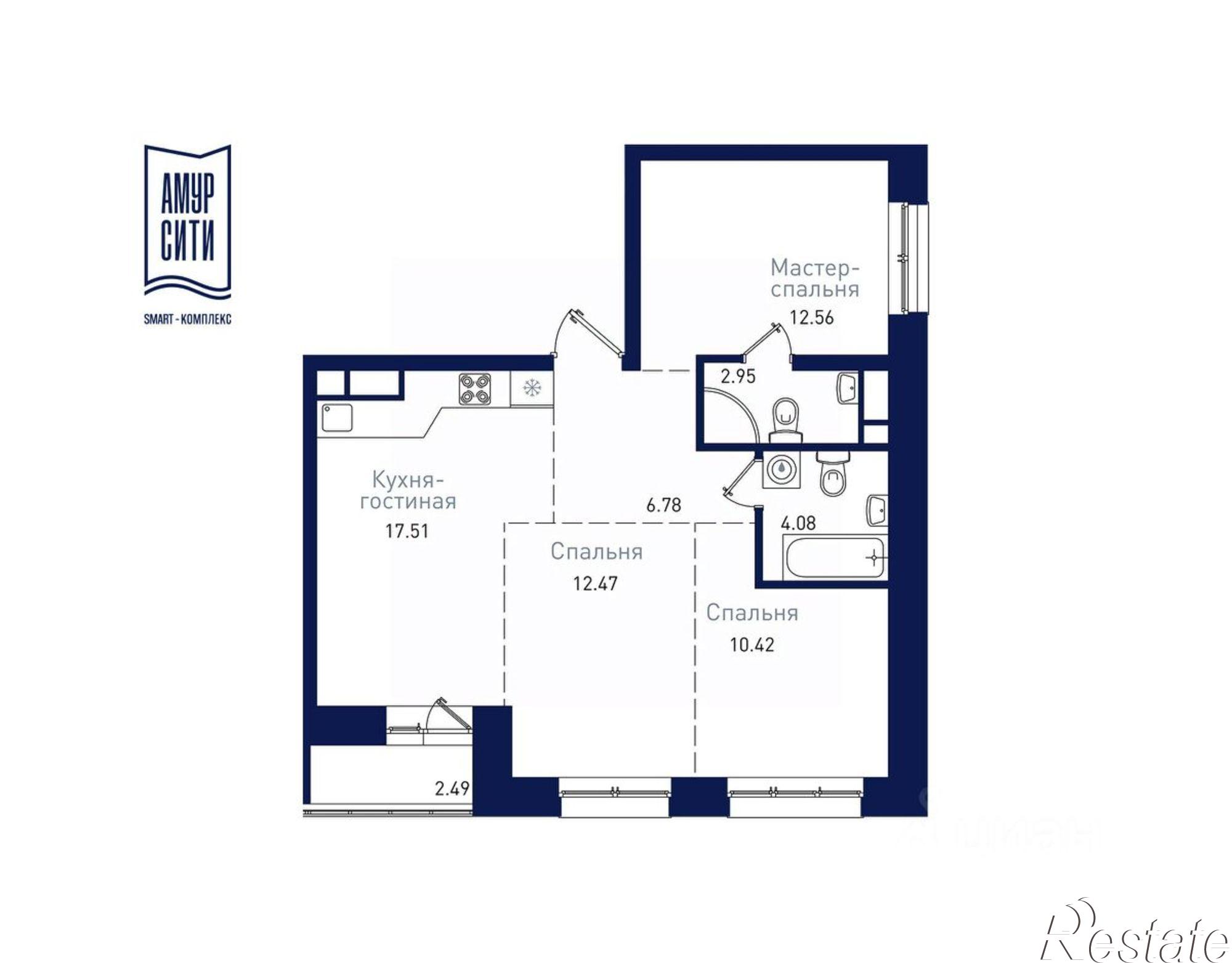 Купить квартиру за 14 900 000 рублей на Краснофлотская улица, 180