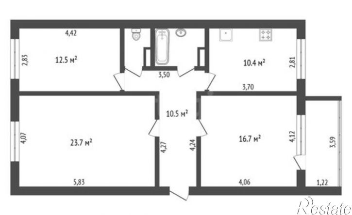 3-комн квартира Первомайская улица, 49,  д. 49