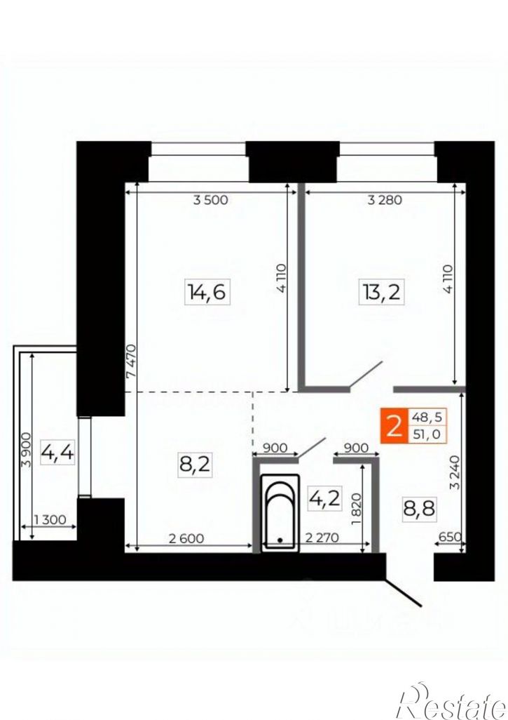2-комн квартира в новом доме Литейная улица, 43,  д. 43