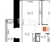2-комн, 49кв м, этаж 2/9 Литейная улица, 43