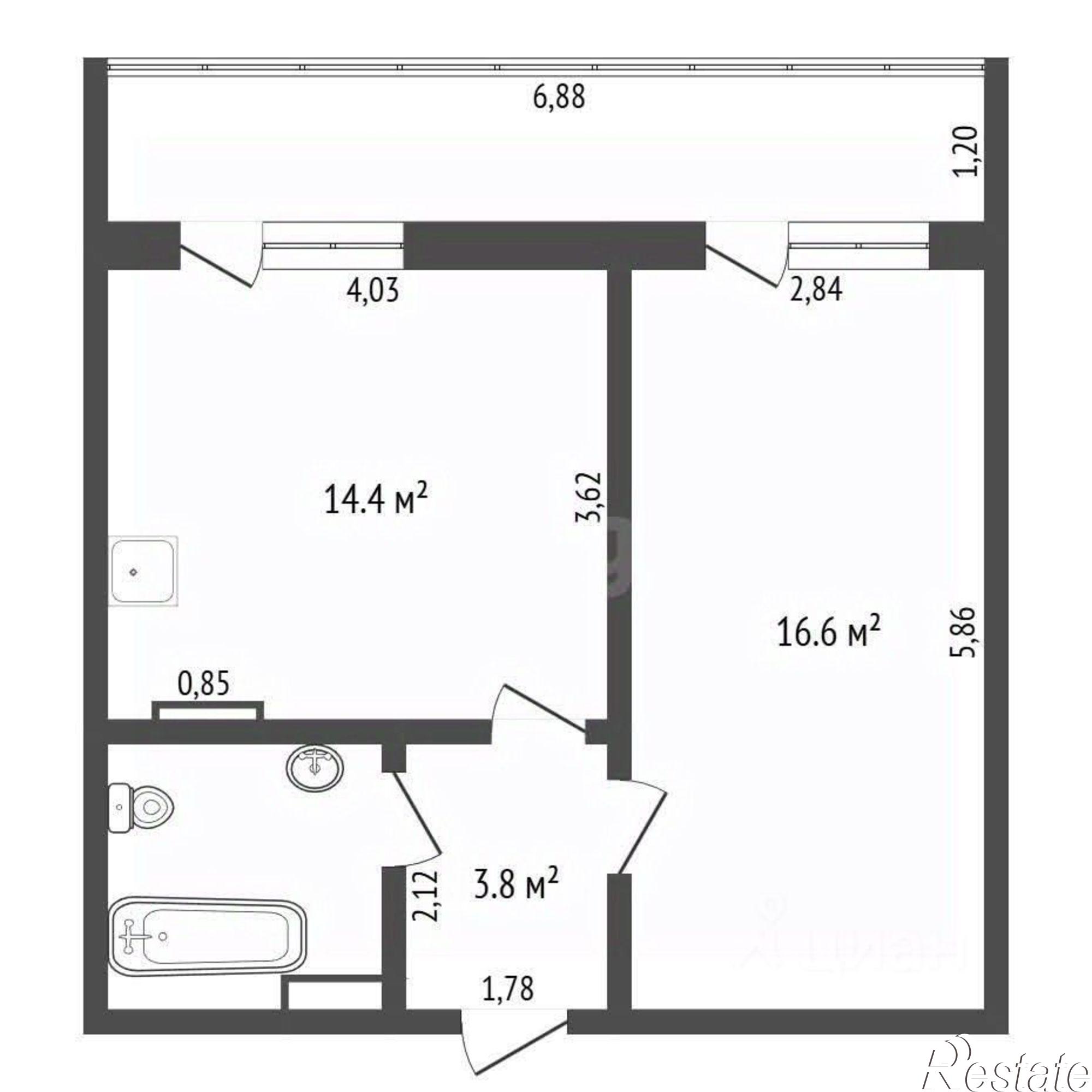 Купить квартиру за 7 150 000 рублей на Первомайская улица, 49