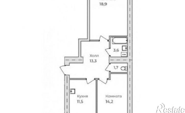 2-комн квартира Железнодорожная улица, 4/3,  д. 4/3