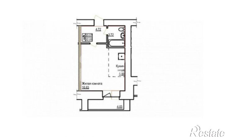 1-комн квартира ул Заводская, 4/4,  д. 4/4